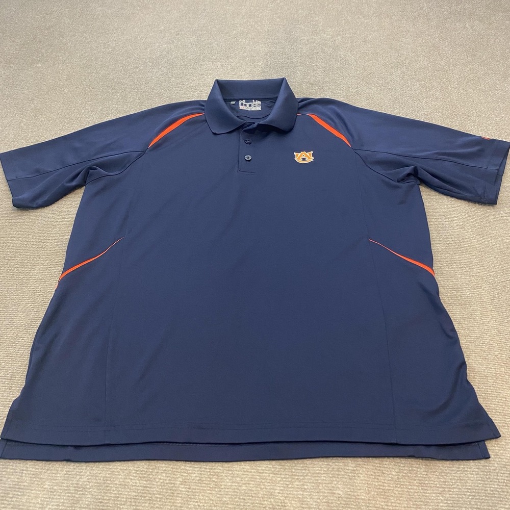 Auburn Tigers Shirt Mens Large Blue NCAA Football HeatGear Polo Under Armour